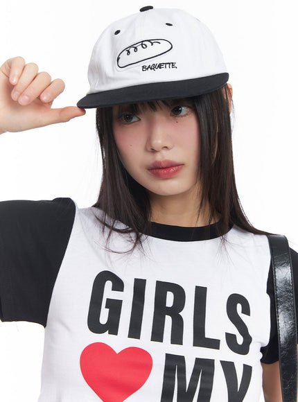 embroidered-cotton-graphic-cap-cy512 / Black