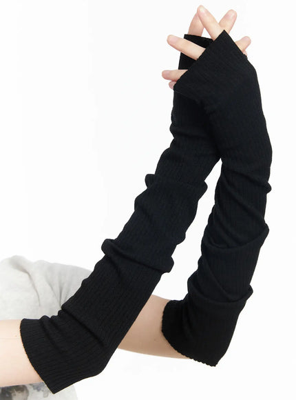 black-fingerless-hand-warmers-cm519 / Black