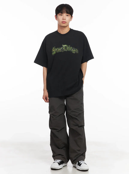 mens-camo-graphic-oversized-tee-iu518 / Black