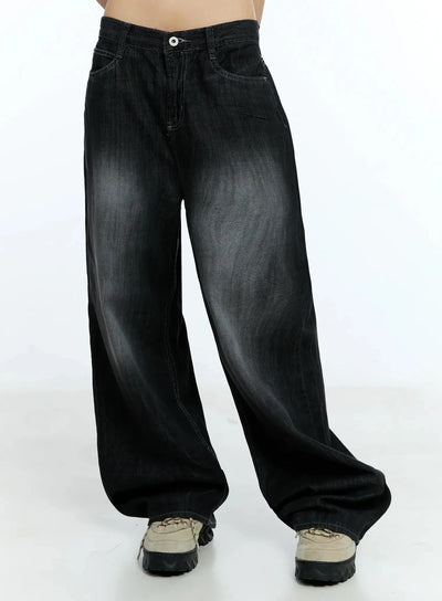 wendy-washed-wide-leg-jeans-iu524 / Black