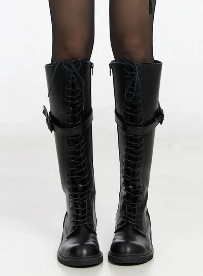 laced-up-long-boots-if505 / Black