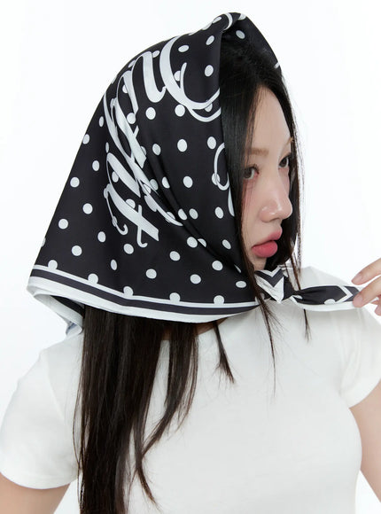 polka-dot-graphic-scarf-cu527 / Black
