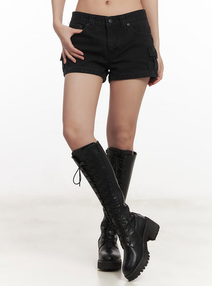 cotton-cargo-shorts-ca521 / Black