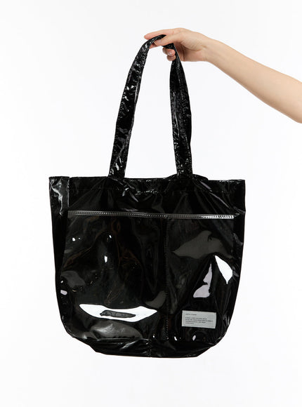 chic-transparent-shoulder-bag-iu509 / Black