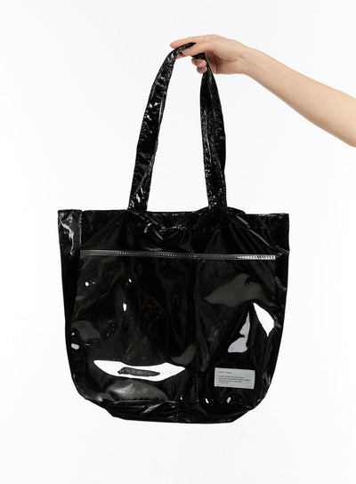 chic-transparent-shoulder-bag-iu509 / Black