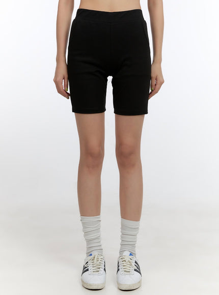 slim-fit-solid-active-shorts-co431 / Black