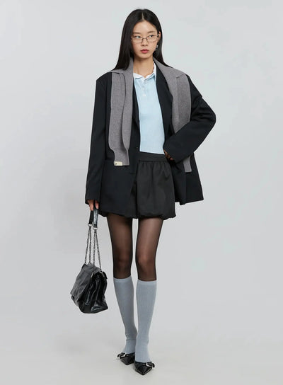 casual-oversized-blazer-io530 / Black