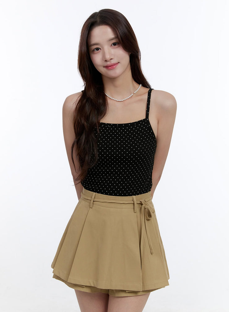 polka-dot-sleeveless-camisole-top-oo407 / Black