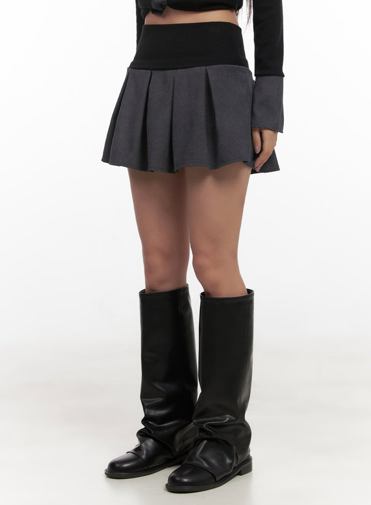 pleated-glam-mini-skirt-cd413 / Black