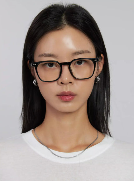 classic-rounded-square-glasses-ij508 / Black