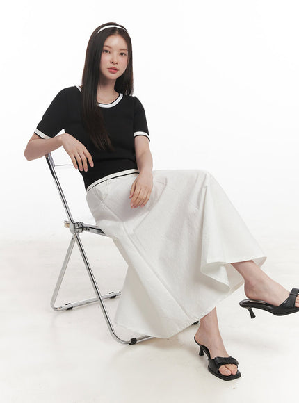 classy-contrast-top-iy513-2 / Black