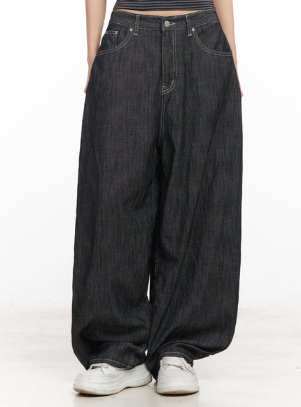 lilli-wide-leg-baggy-jeans-iy516 / Black