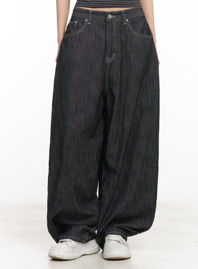 lilli-wide-leg-baggy-jeans-iy516 / Black