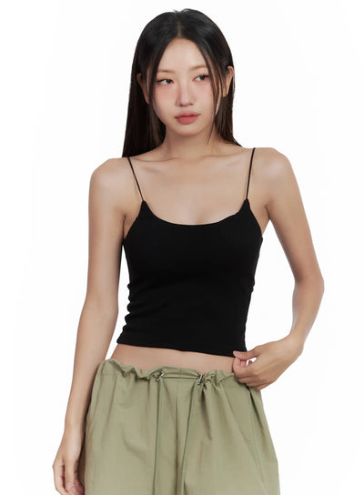 minimalist-ribbed-tank-cl509 / Black