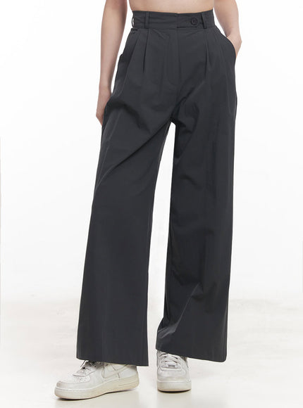 classic-pintuck-wide-leg-slacks-iy513 / dark gray