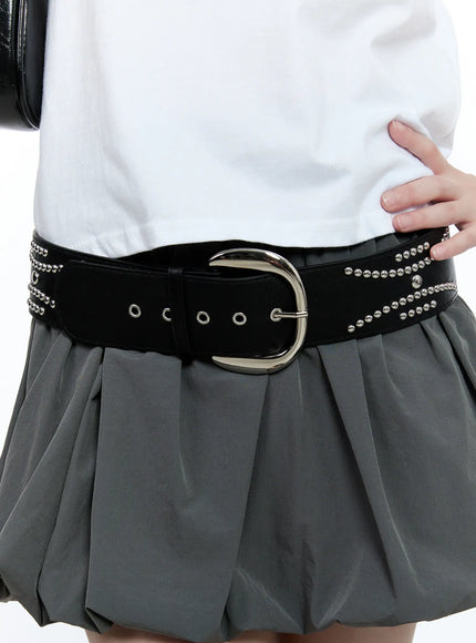 edgy-studded-belt-cg511 / Black