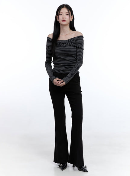 tailored-slim-fit-slacks-oo429 / Black