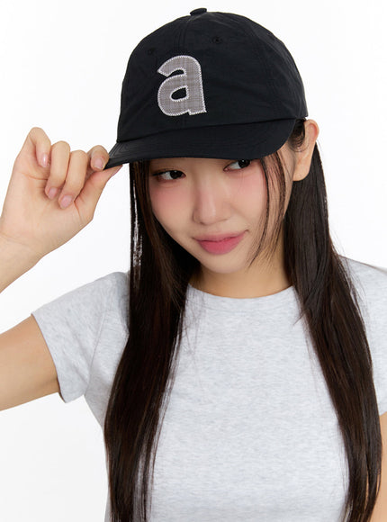 a-graphic-patch-hat-iu509 / Black