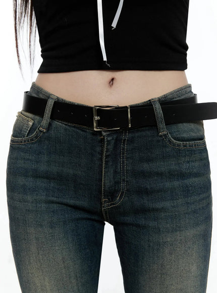 classic-square-buckle-belt-io520 / Black