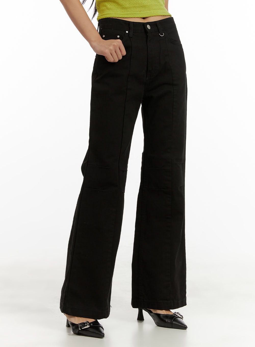 Bootcut Korean Pants (Beige) main image 0
