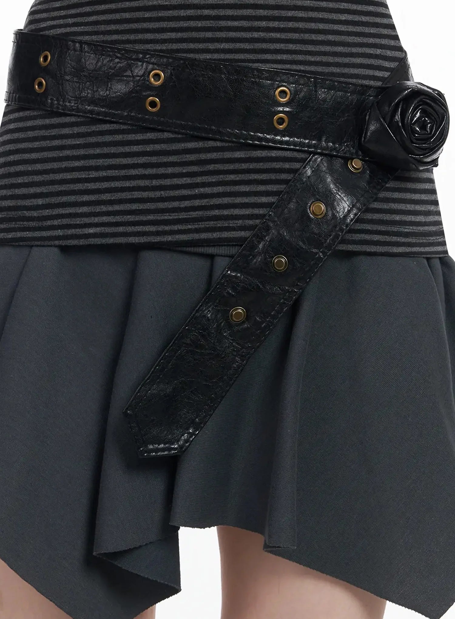 rose-detail-snap-belt-iy515 / Black