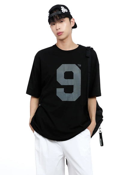 mens-no-9-graphic-tee-ig520 / Black