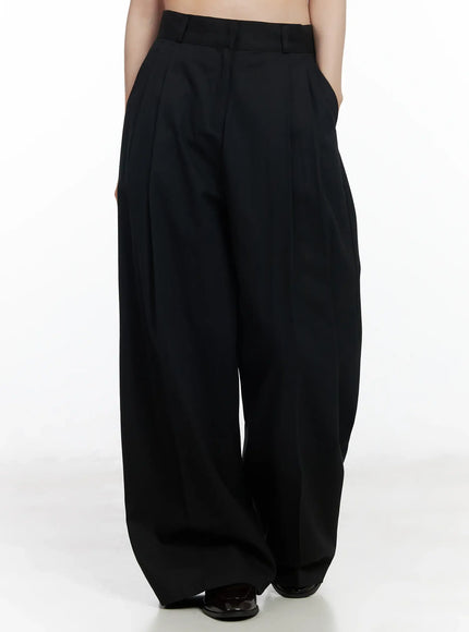 wide-leg-cotton-trousers-if520 / Black