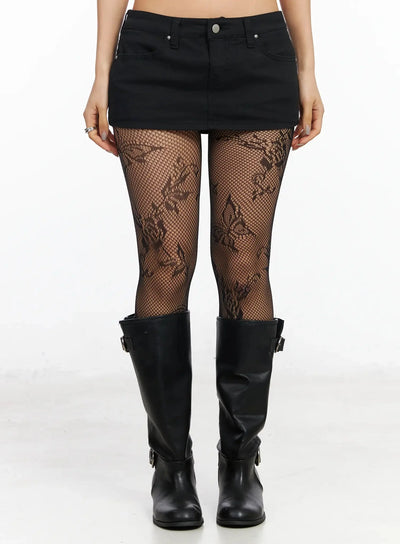 studded-low-rise-mini-skort-ia507 / Black