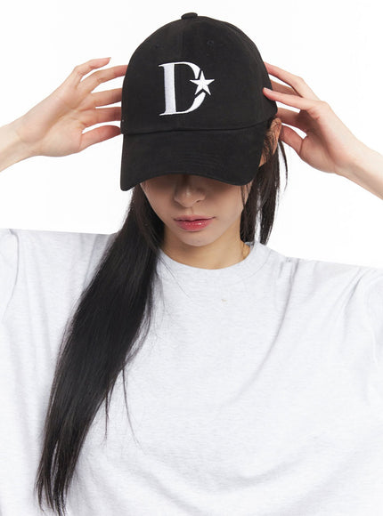 embroidered-star-baseball-cap-iy529 / Black