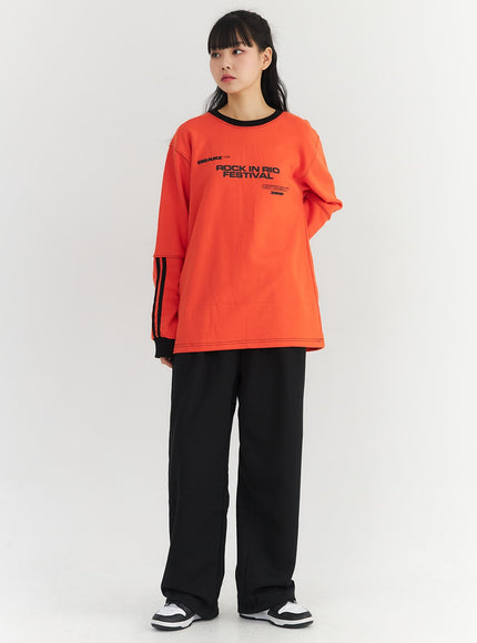 wide-fit-banded-pants-co330 / Black