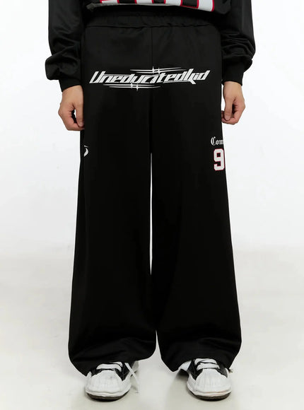 mens-sports-graphic-wide-pants-in525 / Black