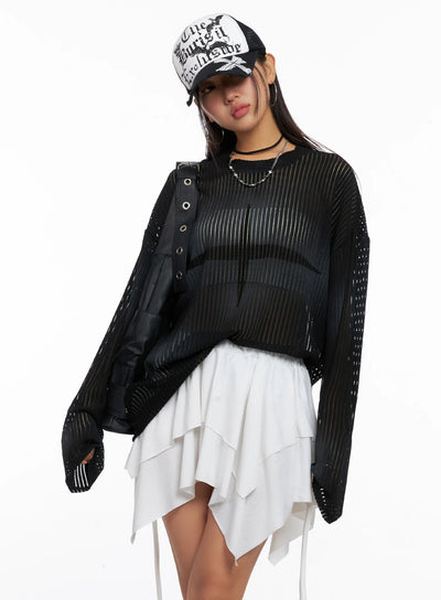 ribbed-lightweight-long-sleeve-tee-ig528 / Black