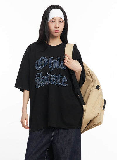 ohio-patch-oversize-t-shirt-iy529 / Black