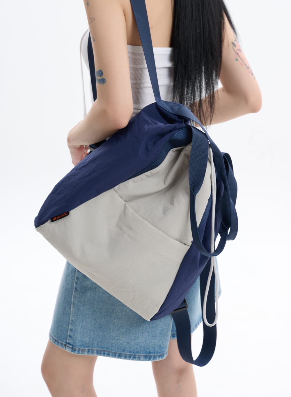 contrasting-nylon-backpack-if413 / Blue