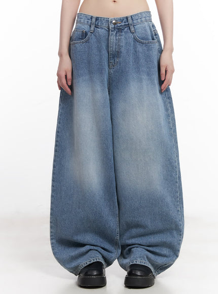 alessa-washed-wide-fit-baggy-jeans-cu505 / Blue