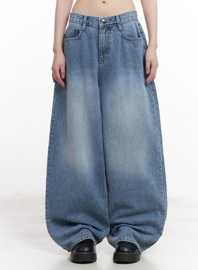 alessa-washed-wide-fit-baggy-jeans-cu505 / Blue