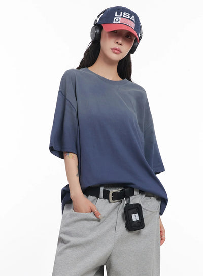 oversized-gradient-fade-t-shirt-ic503 / Blue