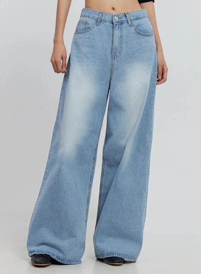 ramos-washed-wide-leg-jeans-is516 / Blue