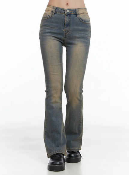 august-vintage-wash-flare-jeans-cs502 / Blue