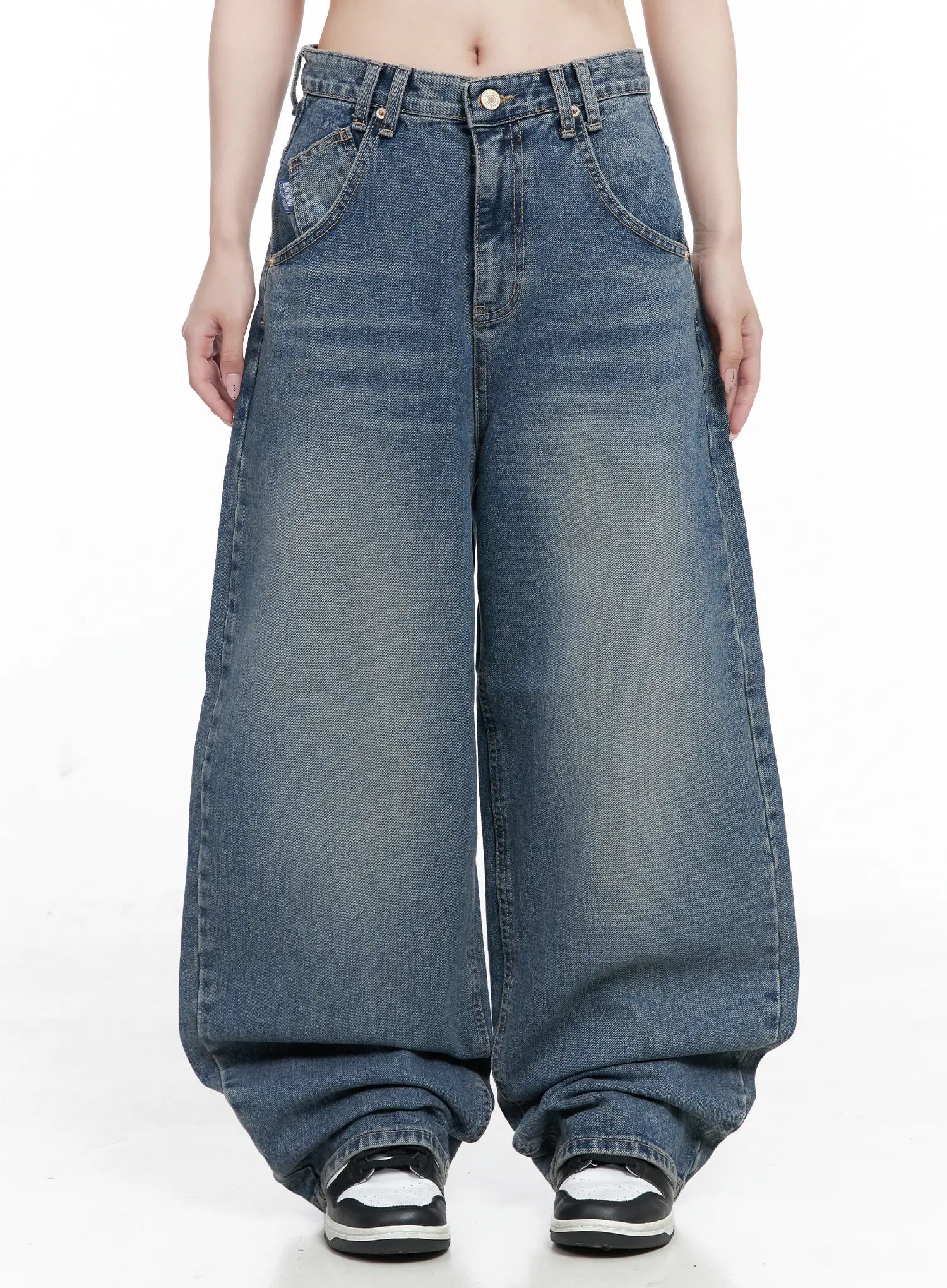 laney-washed-wide-leg-jeans-co520 / Blue