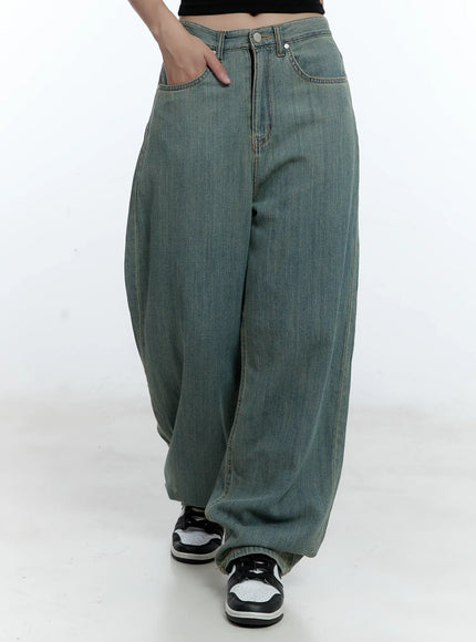 minna-washed-baggy-jeans-cu526 / Blue