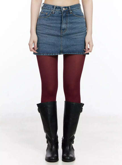 casual-denim-mini-skirt-ij528 / Blue