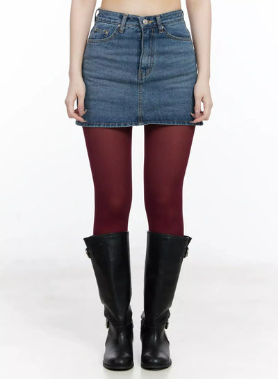 casual-denim-mini-skirt-ij528 / Blue