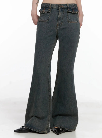 rayne-washed-flared-jeans-is508 / Blue
