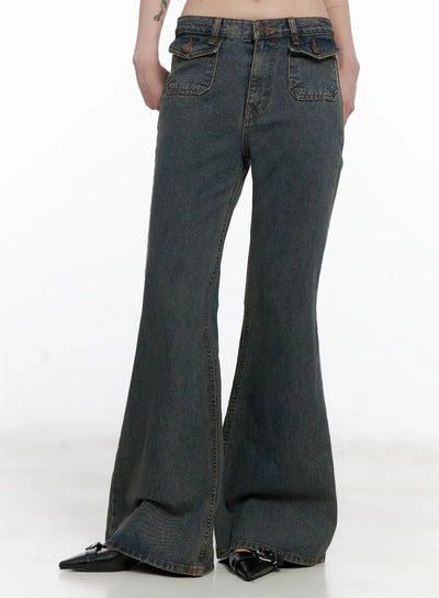 rayne-washed-flared-jeans-is508 / Blue