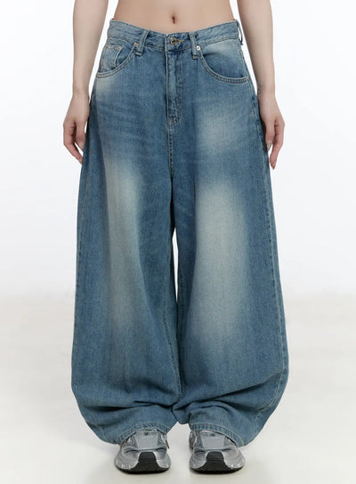 clar-washed-wide-leg-jeans-ca503 / Blue
