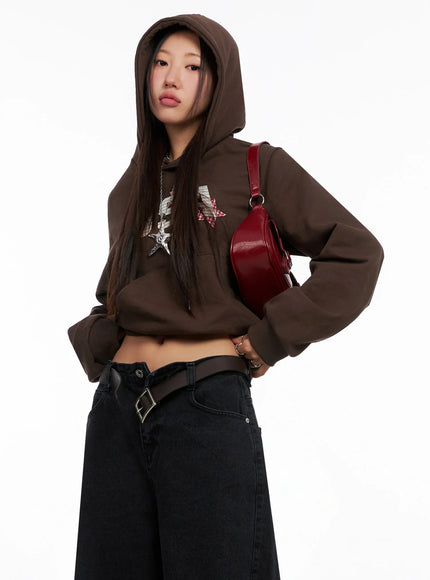 usa-graphic-hoodie-ig528 / Brown