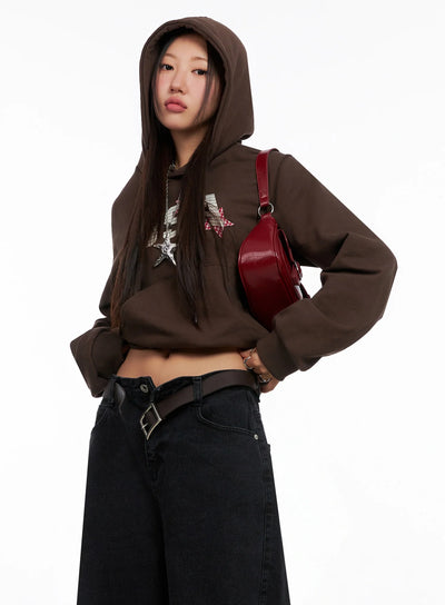 usa-graphic-hoodie-ig528 / Brown