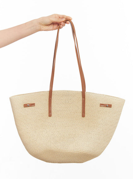 rattan-tote-shoulder-bag-iy509 / Brown