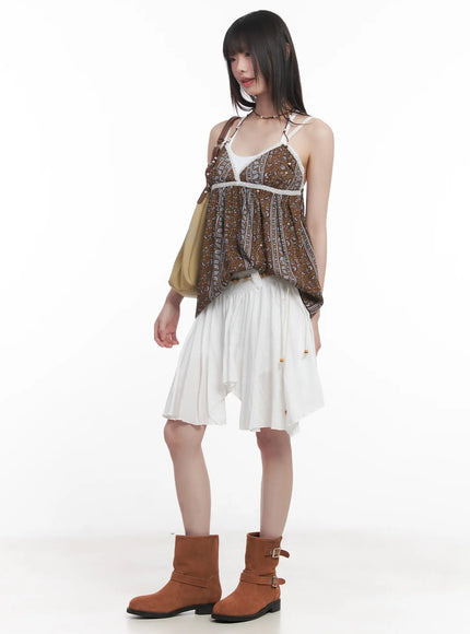 paisley-lace-cami-top-cu518 / Brown